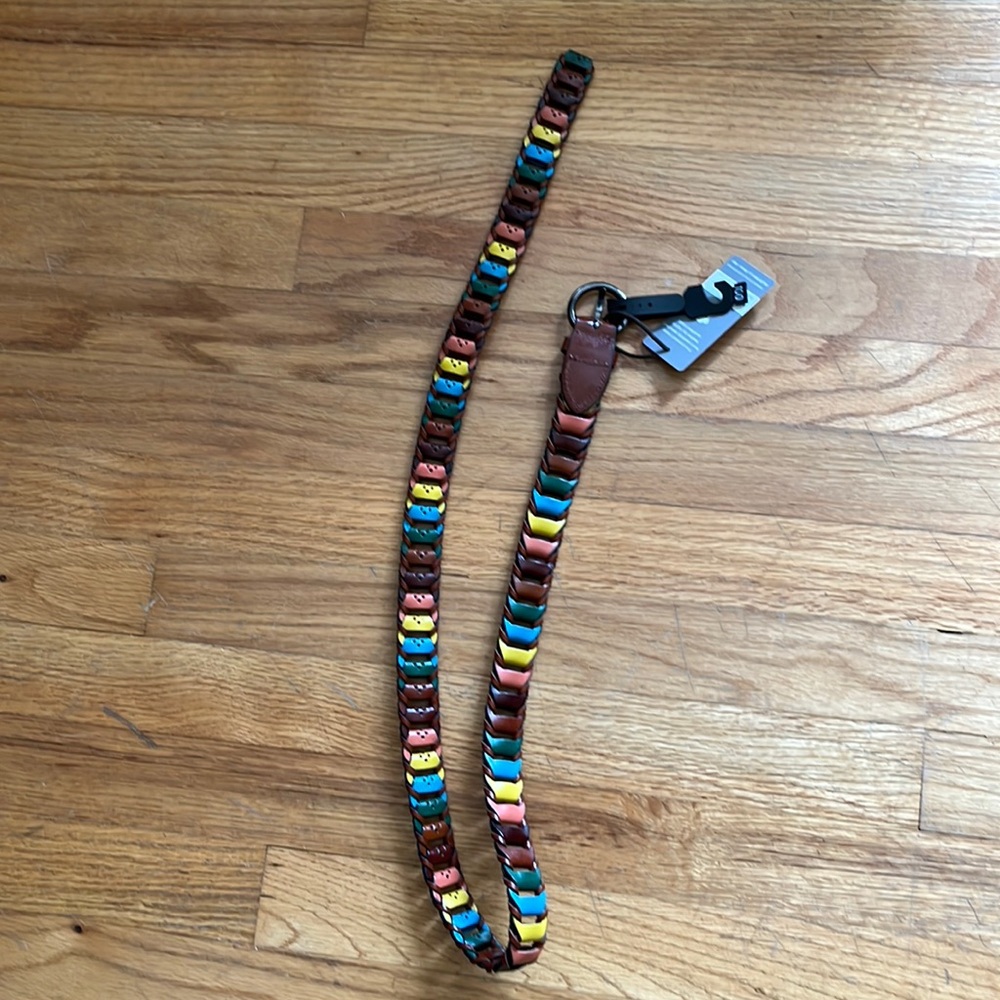 NWT italian made multicolor leather belt size M